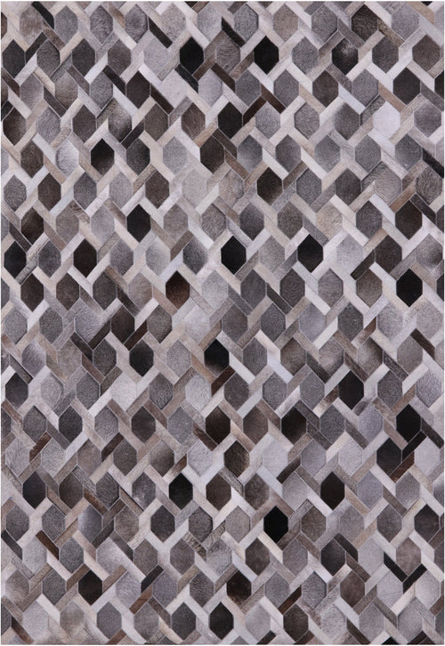 Grey Patchwork Natural Cowhide Rug - 6' 0