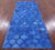 Blue Patchwork Cowhide Runner Rug - 4' 0" x 10' 0"