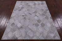 Thumbnail for Grey Patchwork Cowhide Rug - 4' 0