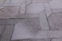 Thumbnail for Grey Patchwork Cowhide Rug - 4' 0