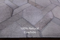 Thumbnail for Grey Patchwork Cowhide Rug - 4' 0