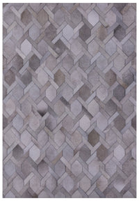 Thumbnail for Grey Patchwork Cowhide Rug - 4' 0