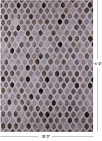 Thumbnail for Grey & White Patchwork Natural Cowhide Rug - 10' 0