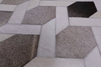 Thumbnail for Grey & White Square Patchwork Cowhide Rug - 9' 0