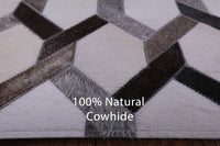 Thumbnail for Grey & White Patchwork Cowhide Runner Rug - 4' 0