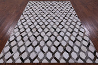 Thumbnail for Grey & White Patchwork Cowhide Rug - 6' 0