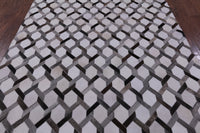Thumbnail for Grey & White Patchwork Cowhide Rug - 6' 0