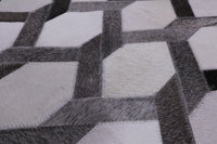 Thumbnail for Grey & White Patchwork Cowhide Rug - 6' 0