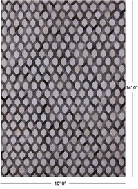 Thumbnail for Grey & White Patchwork Natural Cowhide Rug - 10' 0