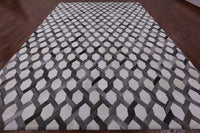 Thumbnail for Grey & White Patchwork Cowhide Rug - 10' 0