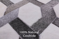 Thumbnail for Grey & White Patchwork Cowhide Rug - 9' 0