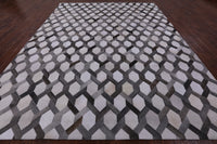 Thumbnail for Grey & White Patchwork Cowhide Rug - 9' 0