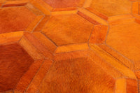 Thumbnail for Orange Square Patchwork Cowhide Rug - 10' 0