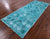 Teal Blue Patchwork Cowhide Runner Rug - 4' 0" x 10' 0"