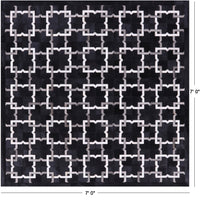 Thumbnail for Black Square Patchwork Natural Cowhide Rug - 7' 0