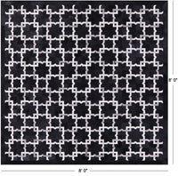 Thumbnail for Black Square Patchwork Natural Cowhide Rug - 8' 0