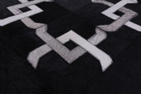 Thumbnail for Black Square Patchwork Cowhide Rug - 8' 0