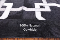 Thumbnail for Black Square Patchwork Cowhide Rug - 8' 0