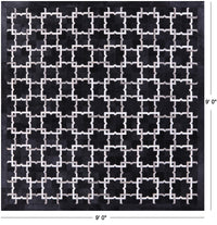 Thumbnail for Black Square Patchwork Natural Cowhide Rug - 9' 0