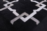 Thumbnail for Black Square Patchwork Cowhide Rug - 9' 0