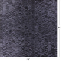 Thumbnail for Black Square Patchwork Natural Cowhide Rug - 9' 0