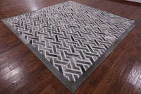 Thumbnail for Grey Square Patchwork Cowhide Rug - 10' 0