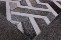 Thumbnail for Grey Square Patchwork Cowhide Rug - 10' 0