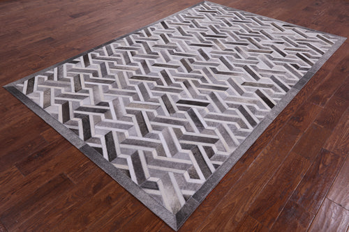 Grey Patchwork Natural Cowhide Rug - 6' 0