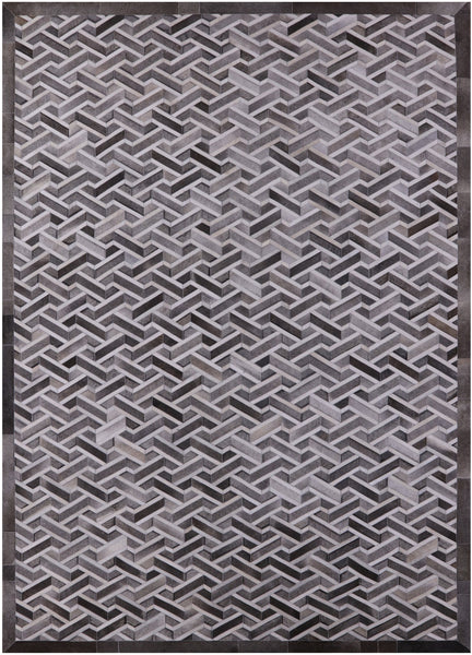 Grey Patchwork Natural Cowhide Rug - 10' 0" x 14' 0"