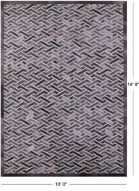 Thumbnail for Grey Patchwork Natural Cowhide Rug - 10' 0
