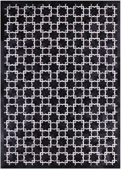Black Patchwork Natural Cowhide Rug - 10' 0