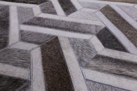 Thumbnail for Grey Patchwork Cowhide Rug - 5' 0