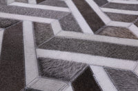 Thumbnail for Grey Patchwork Cowhide Runner Rug - 4' 0