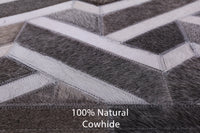 Thumbnail for Grey Patchwork Cowhide Runner Rug - 4' 0