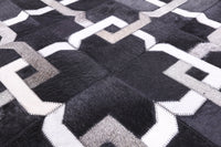 Thumbnail for Black Patchwork Cowhide Runner Rug - 4' 0