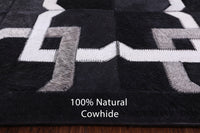 Thumbnail for Black Patchwork Cowhide Runner Rug - 4' 0