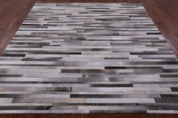 Thumbnail for Grey Square Patchwork Cowhide Rug - 7' 0