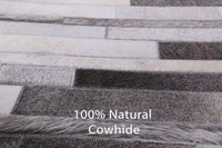 Thumbnail for Grey Square Patchwork Cowhide Rug - 7' 0