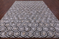 Thumbnail for Grey & White Patchwork Cowhide Rug - 9' 0
