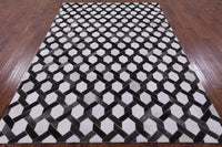 Thumbnail for Grey & White Patchwork Cowhide Rug - 6' 0