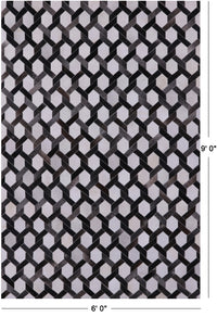 Thumbnail for Grey & White Patchwork Natural Cowhide Rug - 6' 0