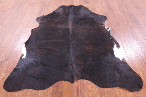 Dark Brown Natural Cowhide Rug - Large 6'7