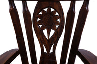 Thumbnail for Reclaimed Wood Chair Handcarved Back Sunflower Removable Hair-On Cowhide Pillow