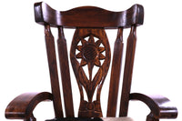 Thumbnail for Reclaimed Wood Chair Handcarved Back Sunflower Removable Hair-On Cowhide Pillow