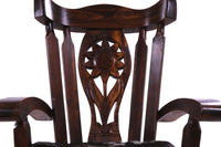 Thumbnail for Reclaimed Wood Chair Handcarved Back Sunflower Removable Hair-On Cowhide Pillow