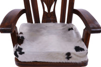 Thumbnail for Reclaimed Wood Chair Handcarved Back Sunflower Removable Hair-On Cowhide Pillow
