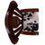 Reclaimed Wood Chair Handcarved Back Sunflower Removable Hair-On Cowhide Pillow