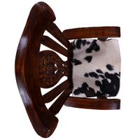 Thumbnail for Reclaimed Wood Chair Handcarved Back Sunflower Removable Hair-On Cowhide Pillow