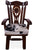 Reclaimed Wood Chair Handcarved Back Sunflower Removable Hair-On Cowhide Pillow