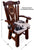 Reclaimed Wood Chair Handcarved Back Sunflower Removable Hair-On Cowhide Pillow